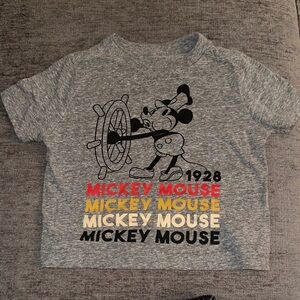Disney Gray Mickey Mouse Steering Wheel T-Shirt 2T